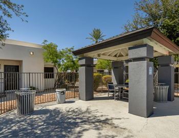 Resort-style sundeck and cabana